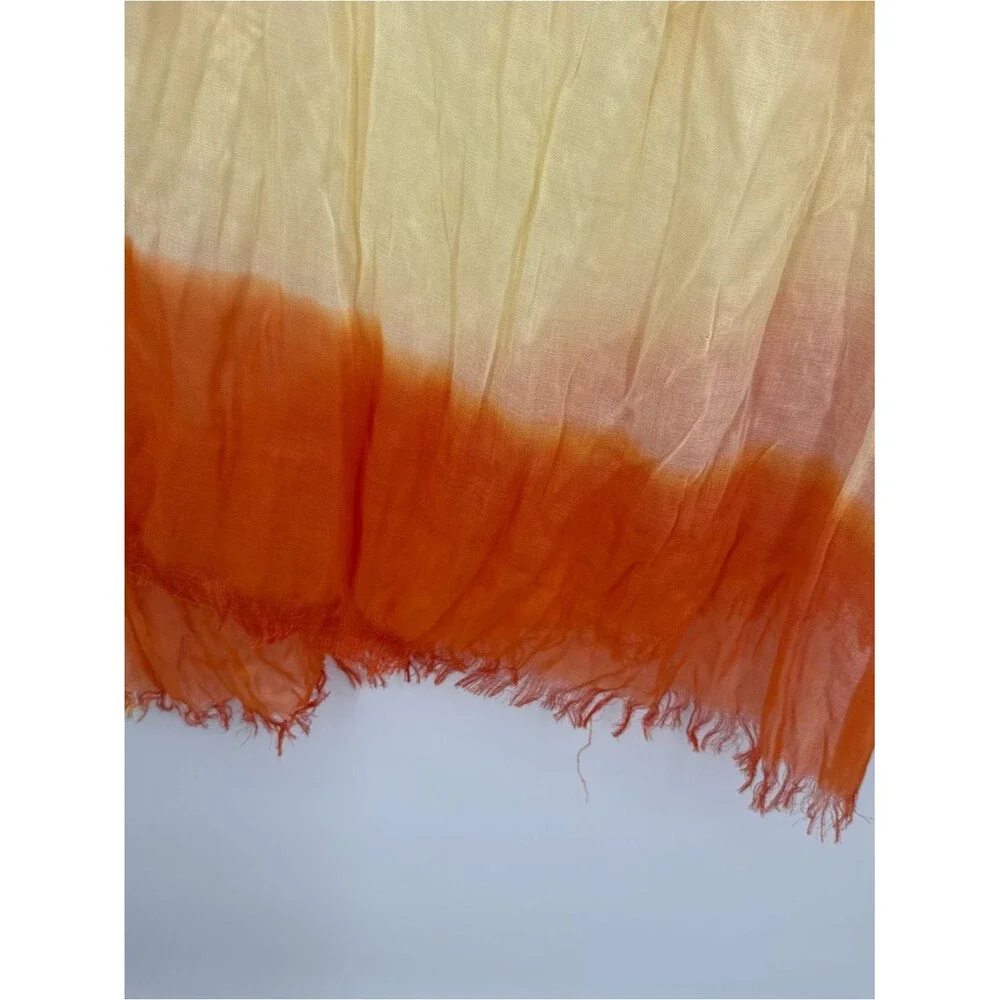Unbranded Orange Ombre Scarf Accessory Overlay Shawl Fringe Boho Beach